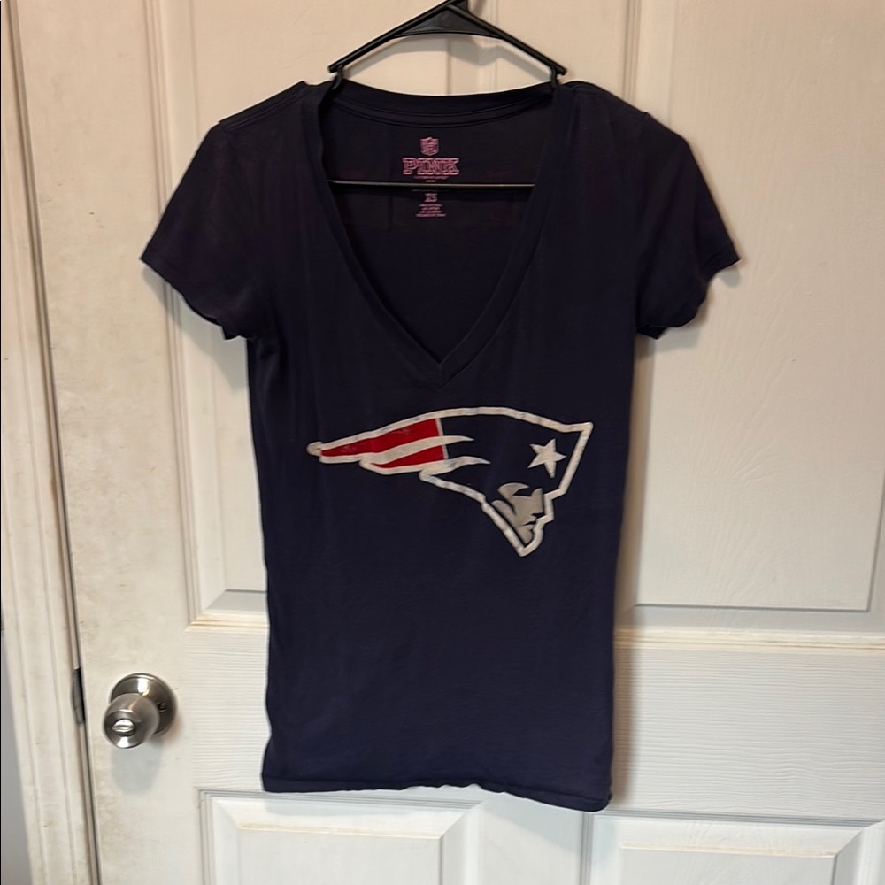 PINK Victoria's Secret Blue Fitted Short Sleeve Tee